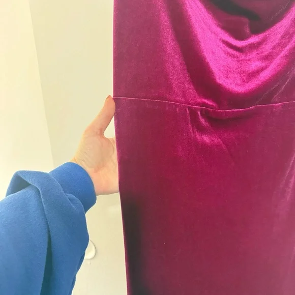 Taylor Velvet Pink Slip Dress with Elegant Draped Neck Women’s Size 16 - Picture 9 of 10